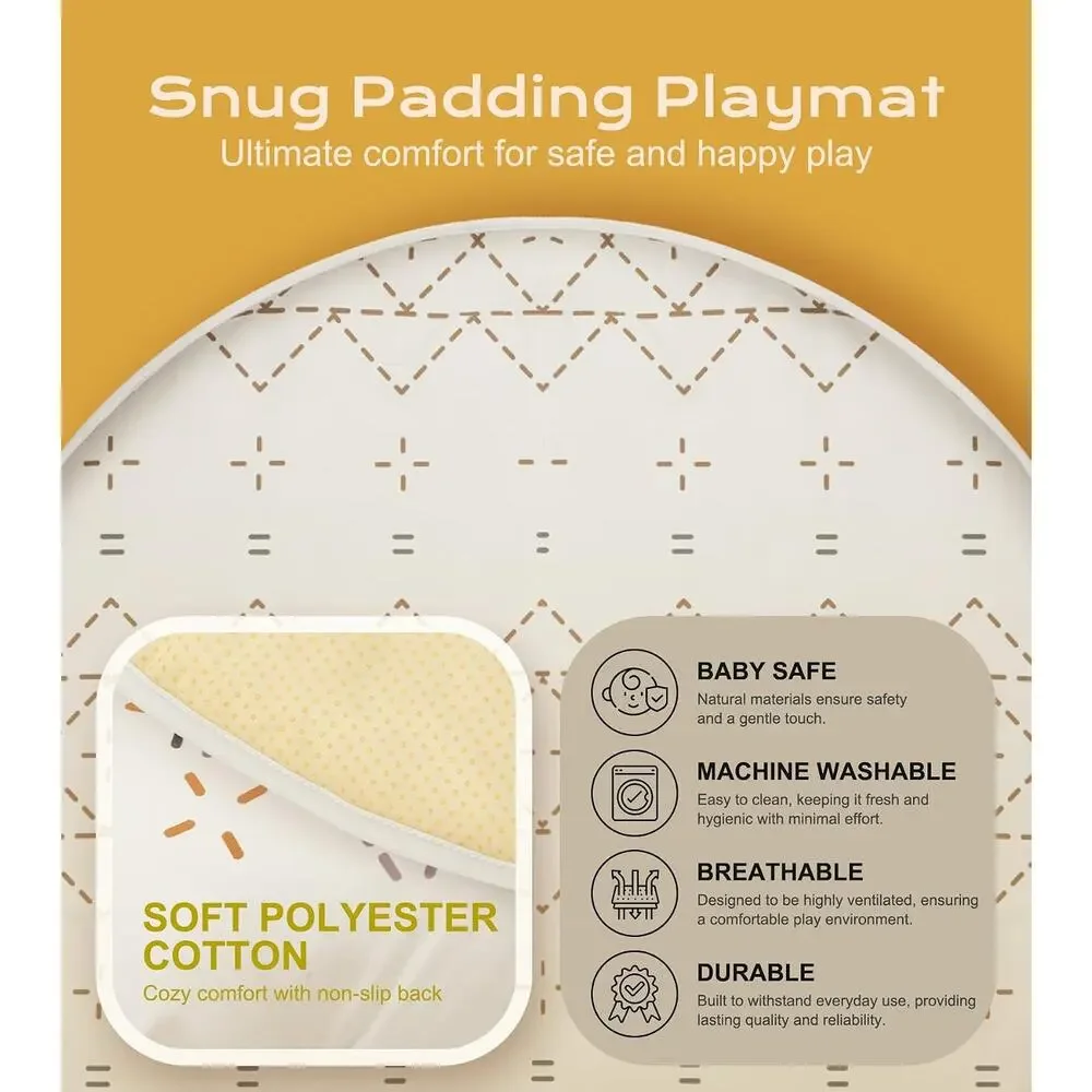 Tummy Time Activity Mat Macrame Baby Play Gym w/ 6 Toys & 12 Milestone Cards
